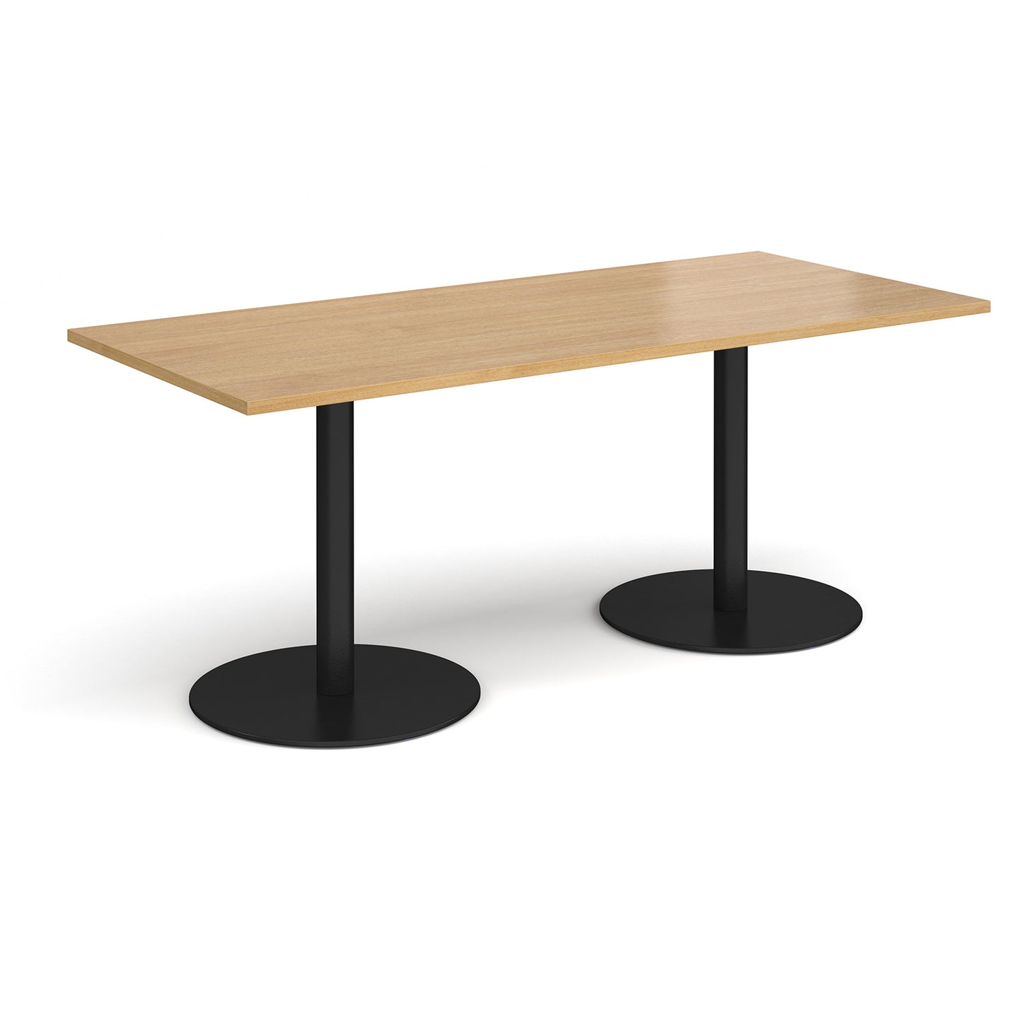 Monza rectangular dining table with flat round bases - MDR1800-K-O