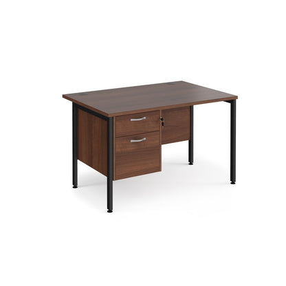 Maestro 25 H-Frame 800mm deep desk with 2 drawer ped