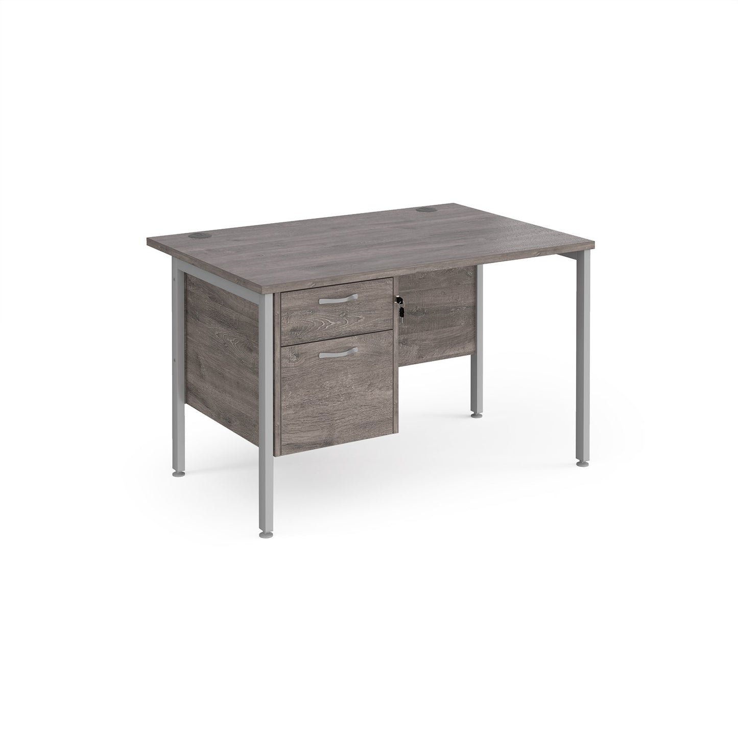 Maestro 25 H-Frame 800mm deep desk with 2 drawer ped