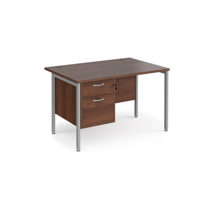 Maestro 25 H-Frame 800mm deep desk with 2 drawer ped