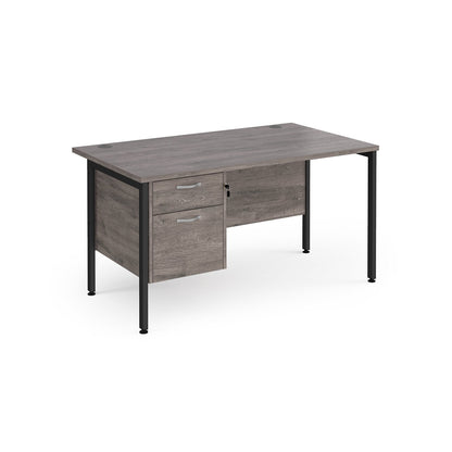 Maestro 25 H-Frame 800mm deep desk with 2 drawer ped