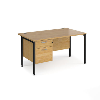 Maestro 25 H-Frame 800mm deep desk with 2 drawer ped