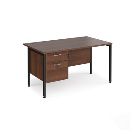 Maestro 25 H-Frame 800mm deep desk with 2 drawer ped