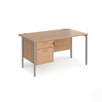 Maestro 25 H-Frame 800mm deep desk with 2 drawer ped