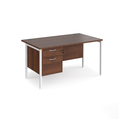 Maestro 25 H-Frame 800mm deep desk with 2 drawer ped