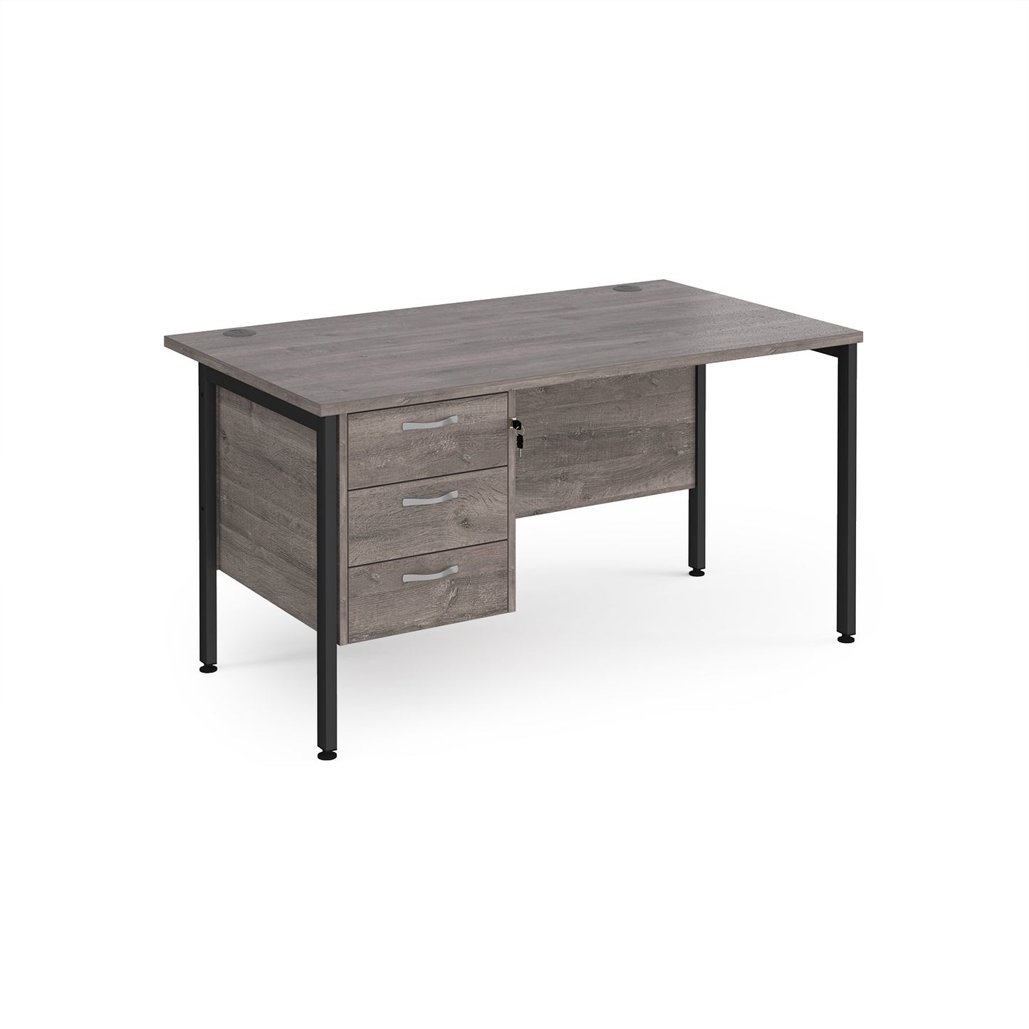 Maestro 25 H-Frame 800mm deep desk with 3 drawer ped