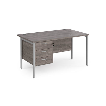 Maestro 25 H-Frame 800mm deep desk with 3 drawer ped