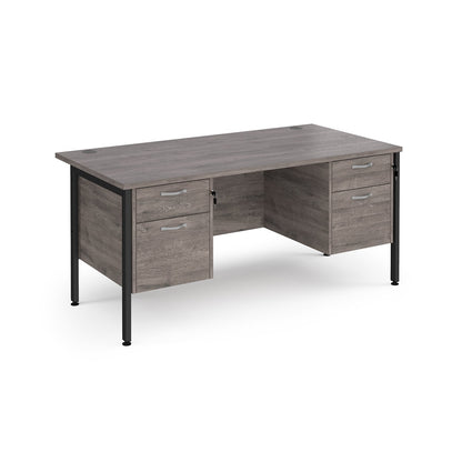 Maestro 25 H-Frame 800mm deep desk with 2 x 2 drawer peds