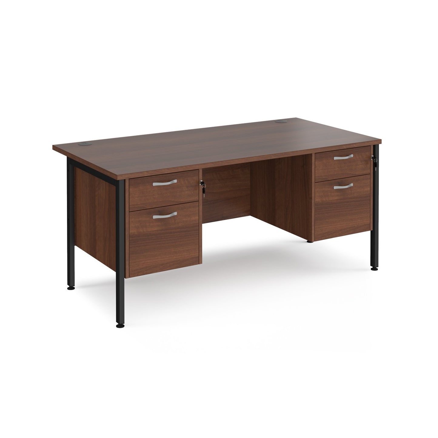 Maestro 25 H-Frame 800mm deep desk with 2 x 2 drawer peds