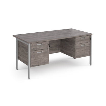 Maestro 25 H-Frame 800mm deep desk with 2 x 2 drawer peds