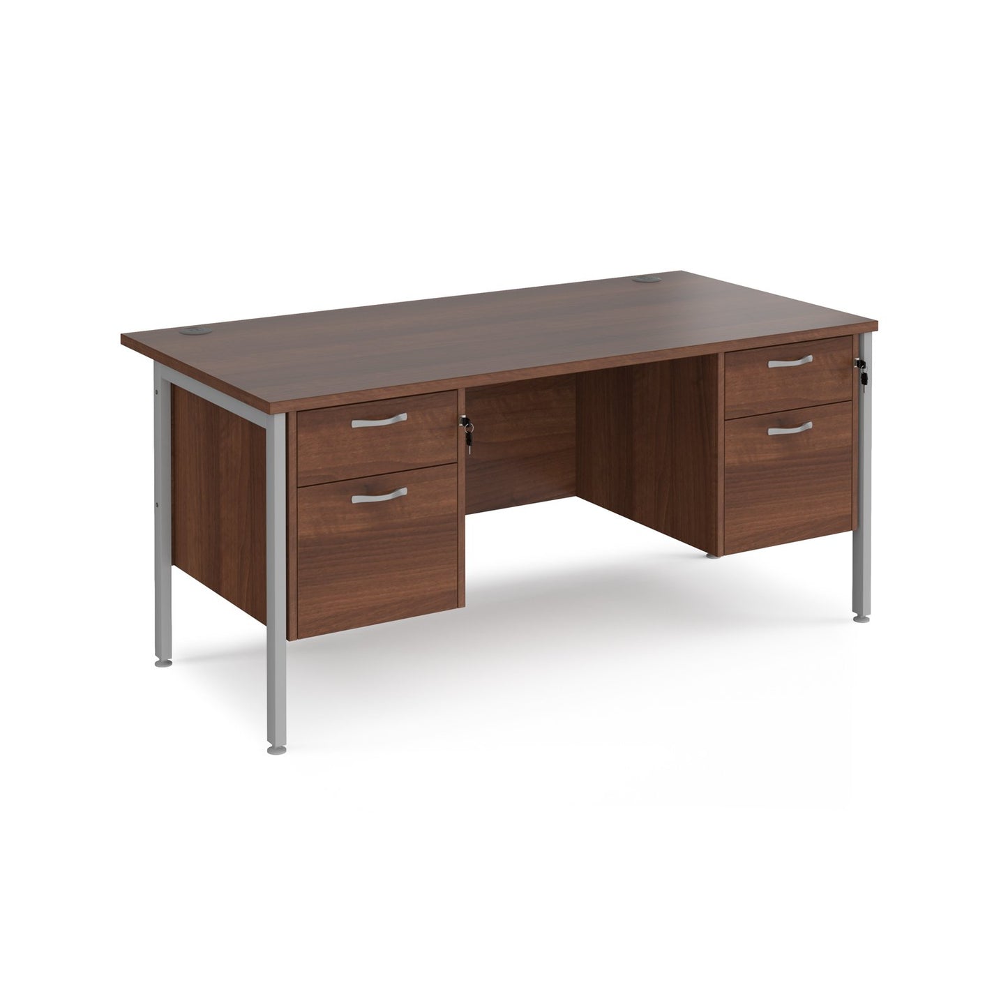 Maestro 25 H-Frame 800mm deep desk with 2 x 2 drawer peds