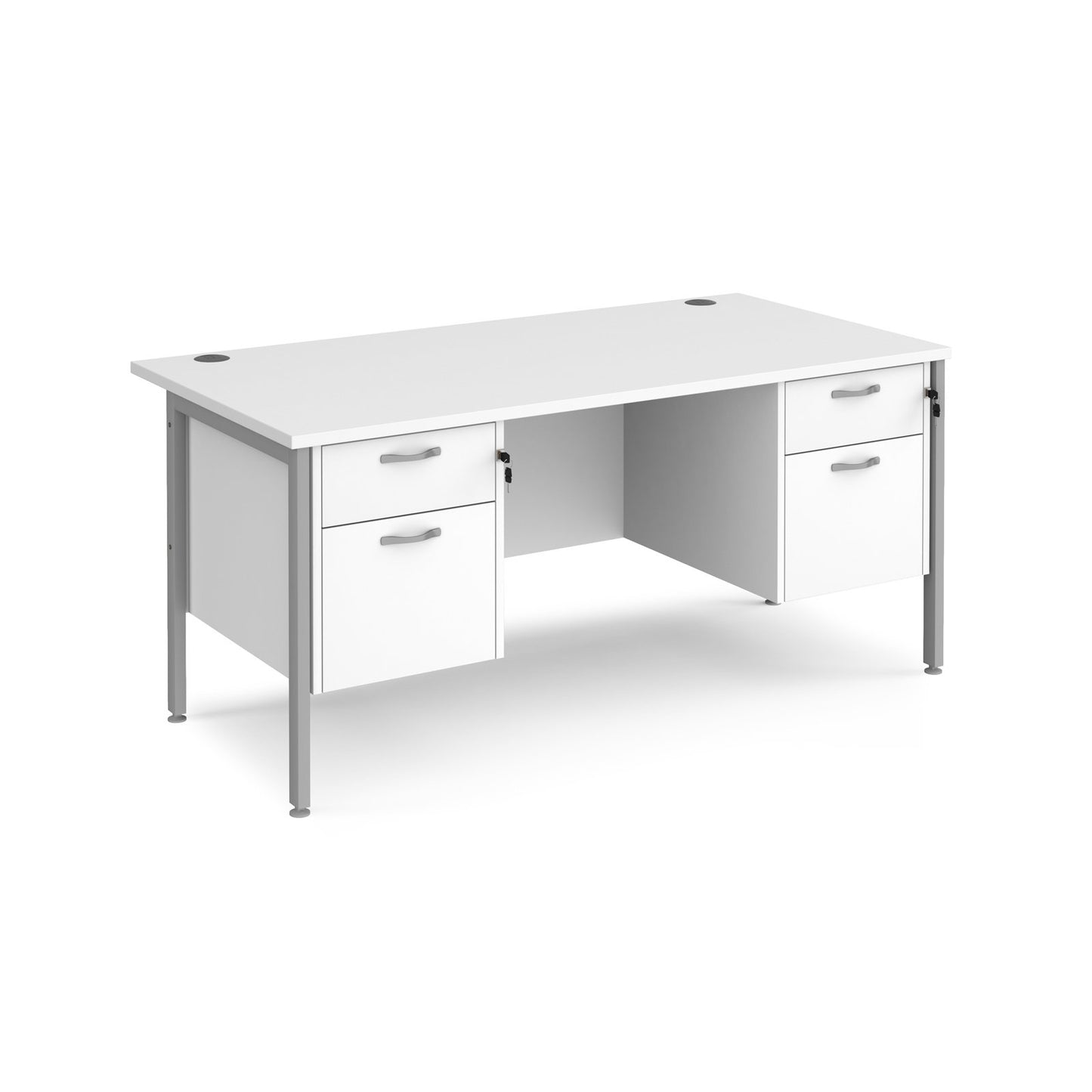 Maestro 25 H-Frame 800mm deep desk with 2 x 2 drawer peds