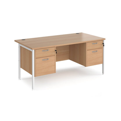 Maestro 25 H-Frame 800mm deep desk with 2 x 2 drawer peds