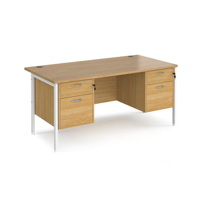 Maestro 25 H-Frame 800mm deep desk with 2 x 2 drawer peds