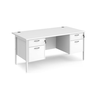 Maestro 25 H-Frame 800mm deep desk with 2 x 2 drawer peds