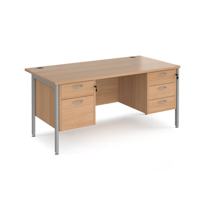 Maestro 25 H-Frame 800mm deep desk with 2 & 3 drawer peds