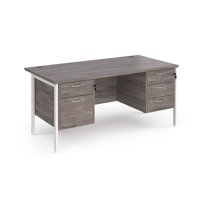 Maestro 25 H-Frame 800mm deep desk with 2 & 3 drawer peds