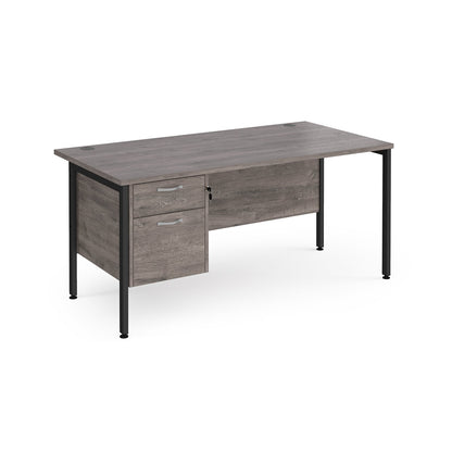 Maestro 25 H-Frame 800mm deep desk with 2 drawer ped