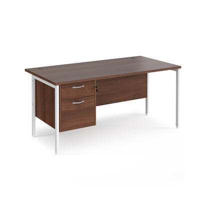 Maestro 25 H-Frame 800mm deep desk with 2 drawer ped