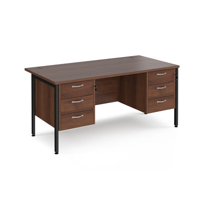 Maestro 25 H-Frame 800mm deep desk with 2 x 3 drawer peds