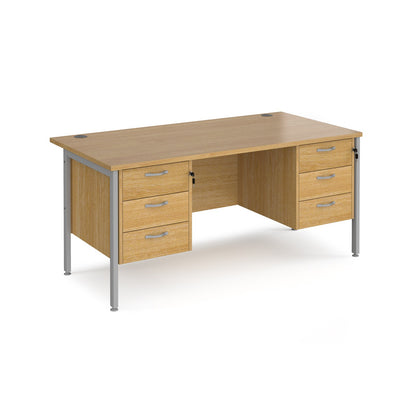 Maestro 25 H-Frame 800mm deep desk with 2 x 3 drawer peds