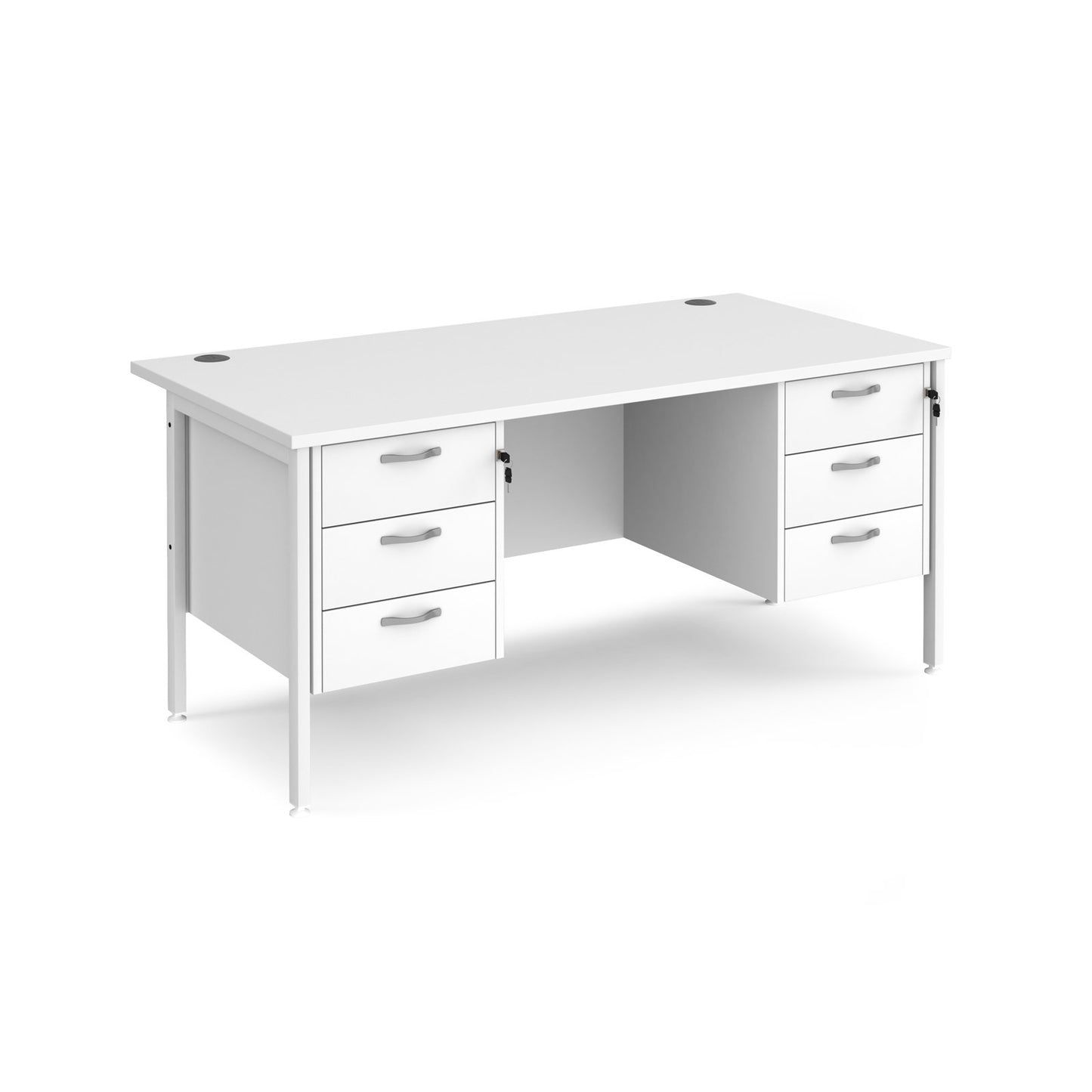 Maestro 25 H-Frame 800mm deep desk with 2 x 3 drawer peds