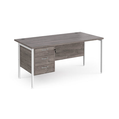 Maestro 25 H-Frame 800mm deep desk with 3 drawer ped