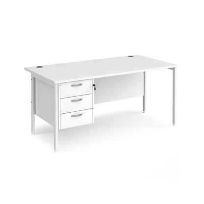 Maestro 25 H-Frame 800mm deep desk with 3 drawer ped