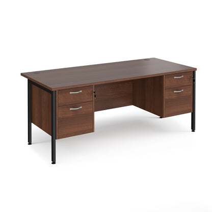 Maestro 25 H-Frame 800mm deep desk with 2 x 2 drawer peds