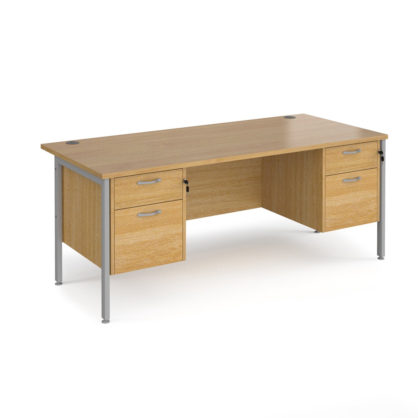 Maestro 25 H-Frame 800mm deep desk with 2 x 2 drawer peds