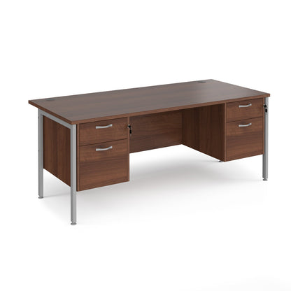 Maestro 25 H-Frame 800mm deep desk with 2 x 2 drawer peds