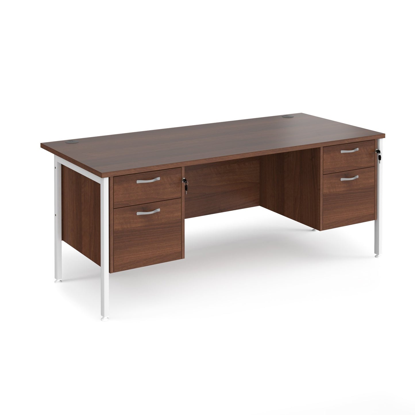 Maestro 25 H-Frame 800mm deep desk with 2 x 2 drawer peds