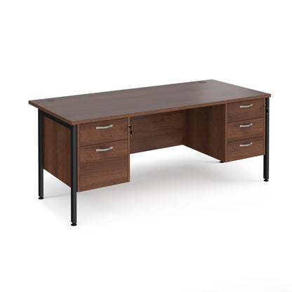 Maestro 25 H-Frame 800mm deep desk with 2 & 3 drawer peds