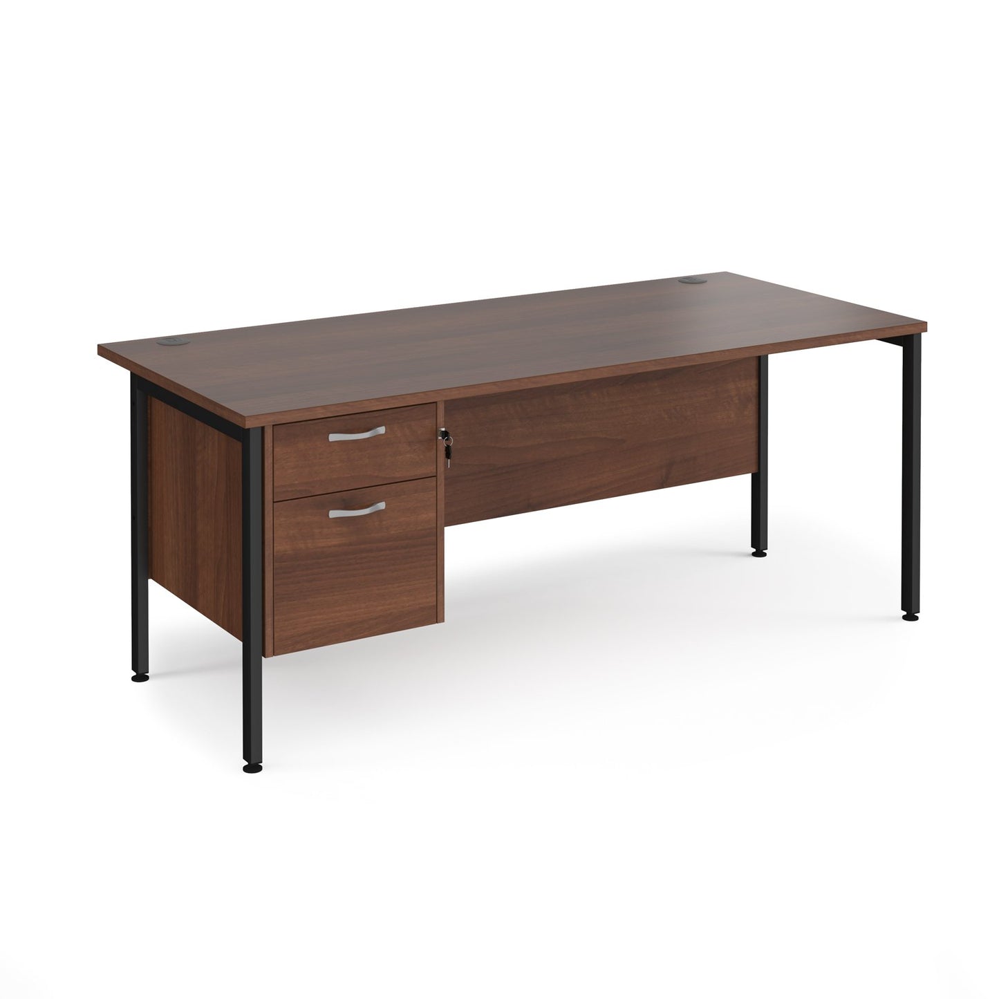 Maestro 25 H-Frame 800mm deep desk with 2 drawer ped