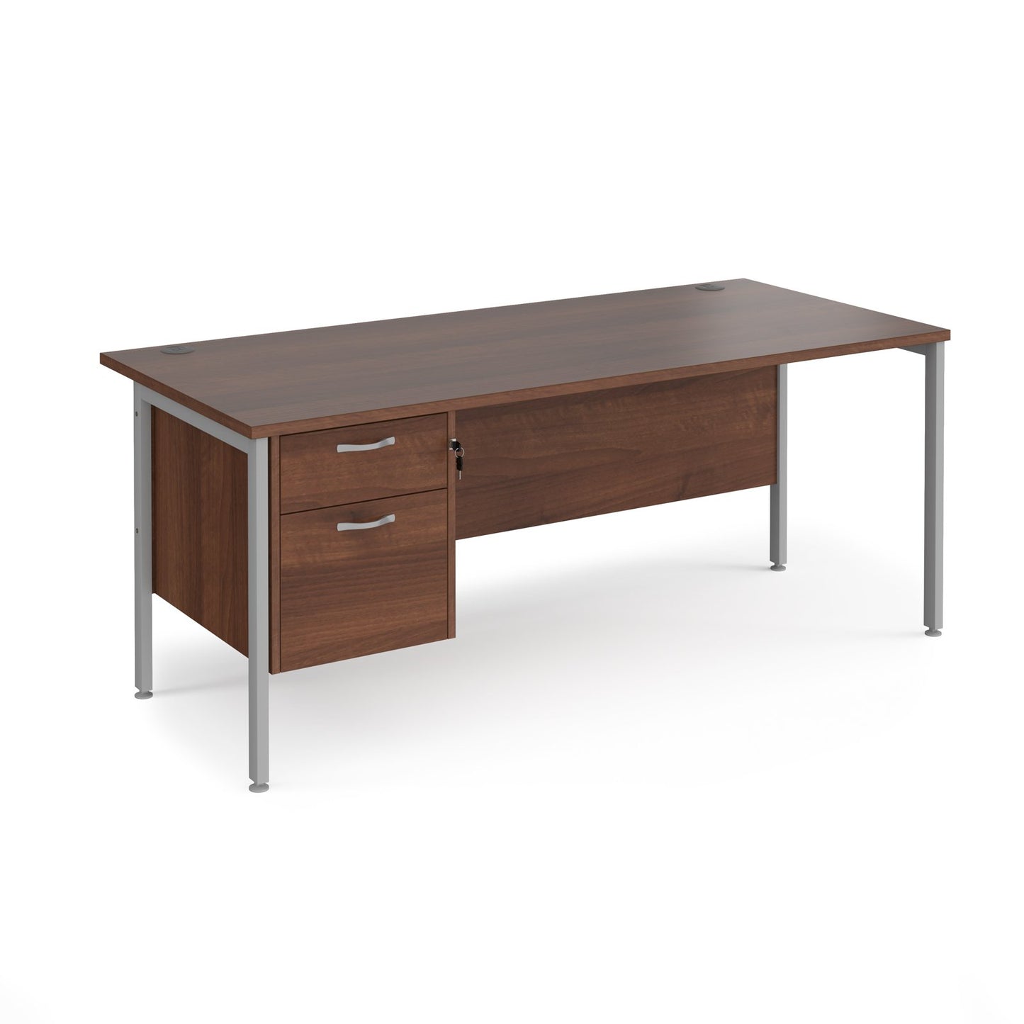 Maestro 25 H-Frame 800mm deep desk with 2 drawer ped