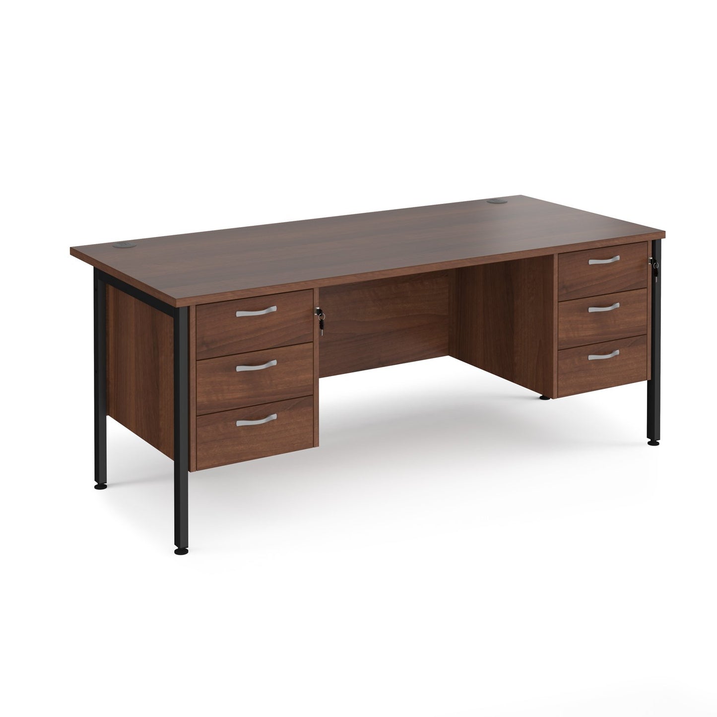 Maestro 25 H-Frame 800mm deep desk with 2 x 3 drawer peds