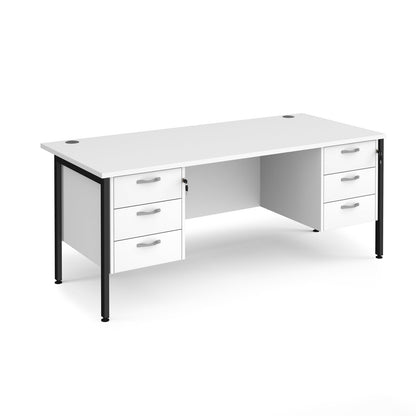 Maestro 25 H-Frame 800mm deep desk with 2 x 3 drawer peds