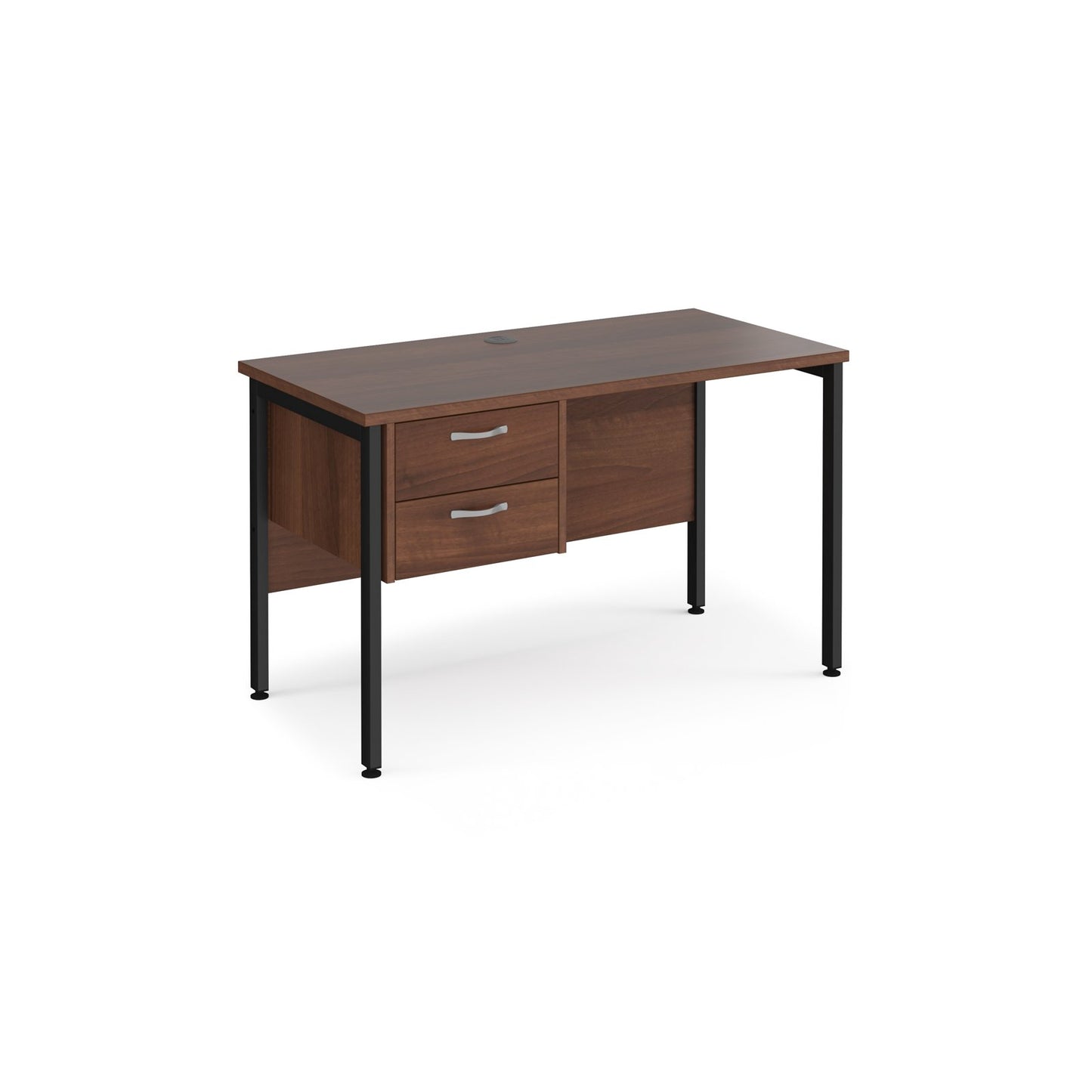 Maestro 25 H-Frame 600mm deep desk with 2 drawer ped