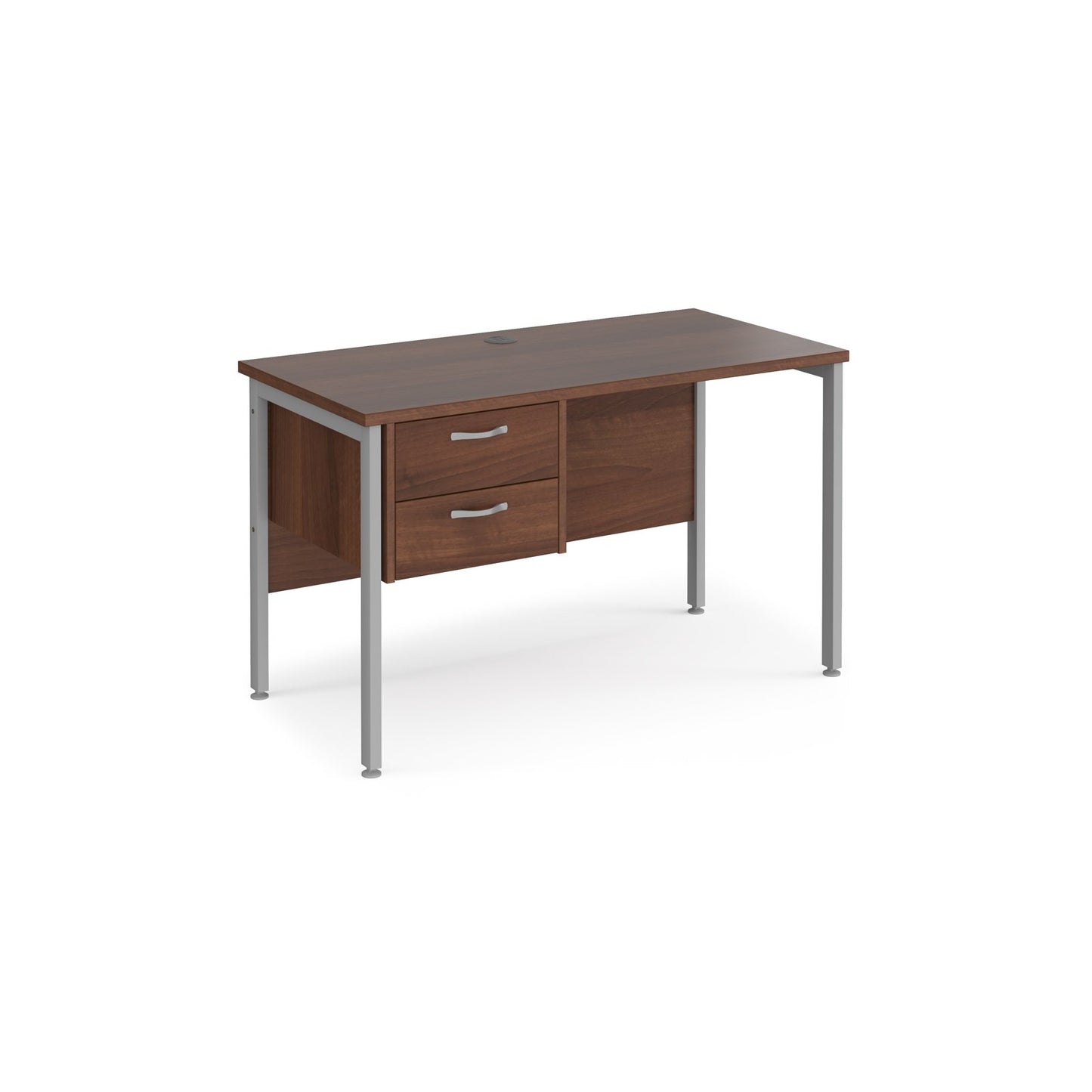 Maestro 25 H-Frame 600mm deep desk with 2 drawer ped