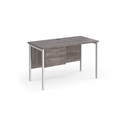 Maestro 25 H-Frame 600mm deep desk with 2 drawer ped