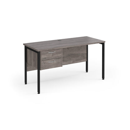 Maestro 25 H-Frame 600mm deep desk with 2 drawer ped