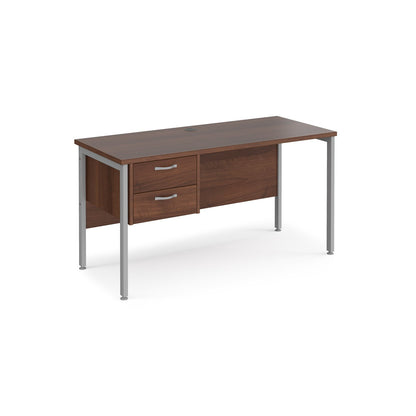 Maestro 25 H-Frame 600mm deep desk with 2 drawer ped