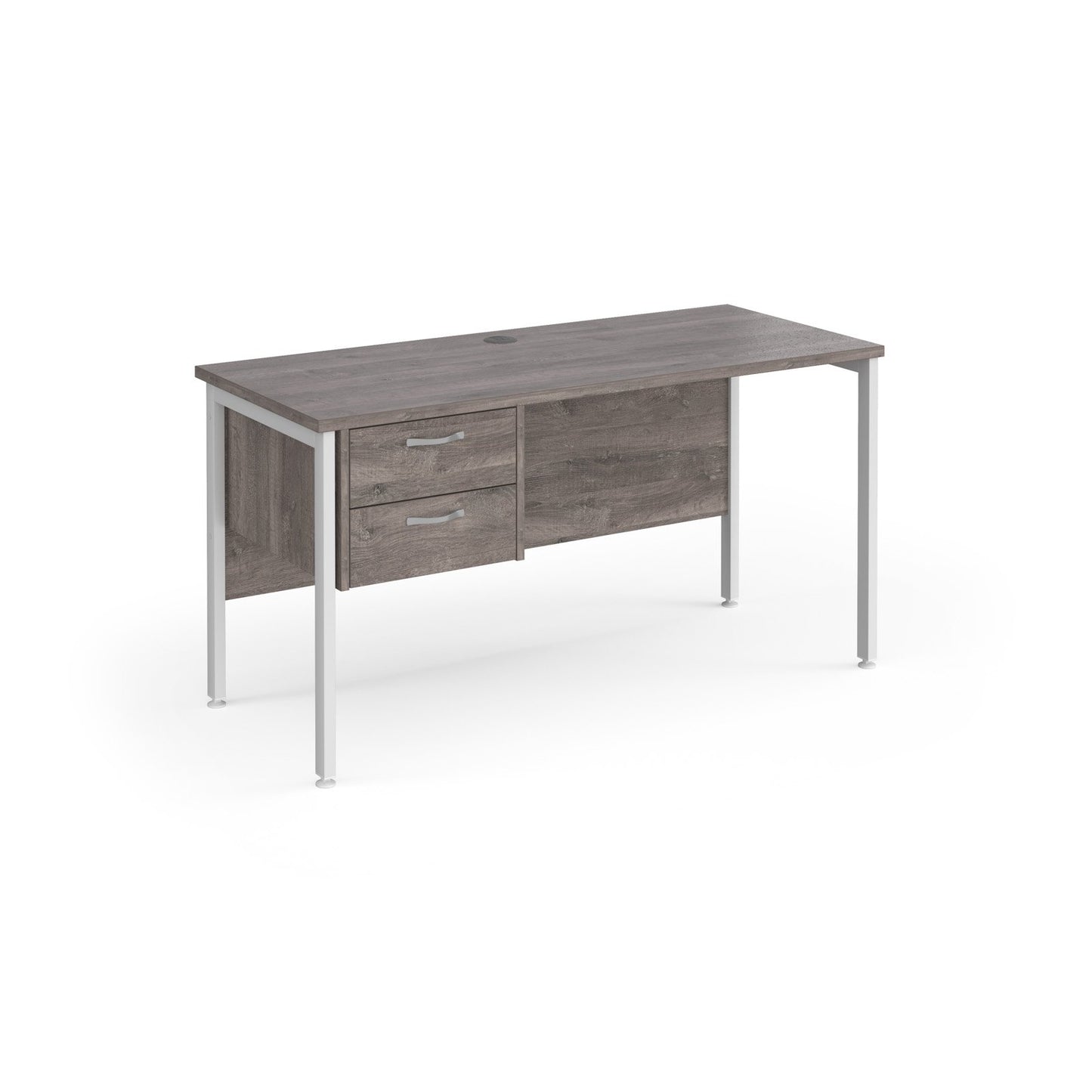 Maestro 25 H-Frame 600mm deep desk with 2 drawer ped