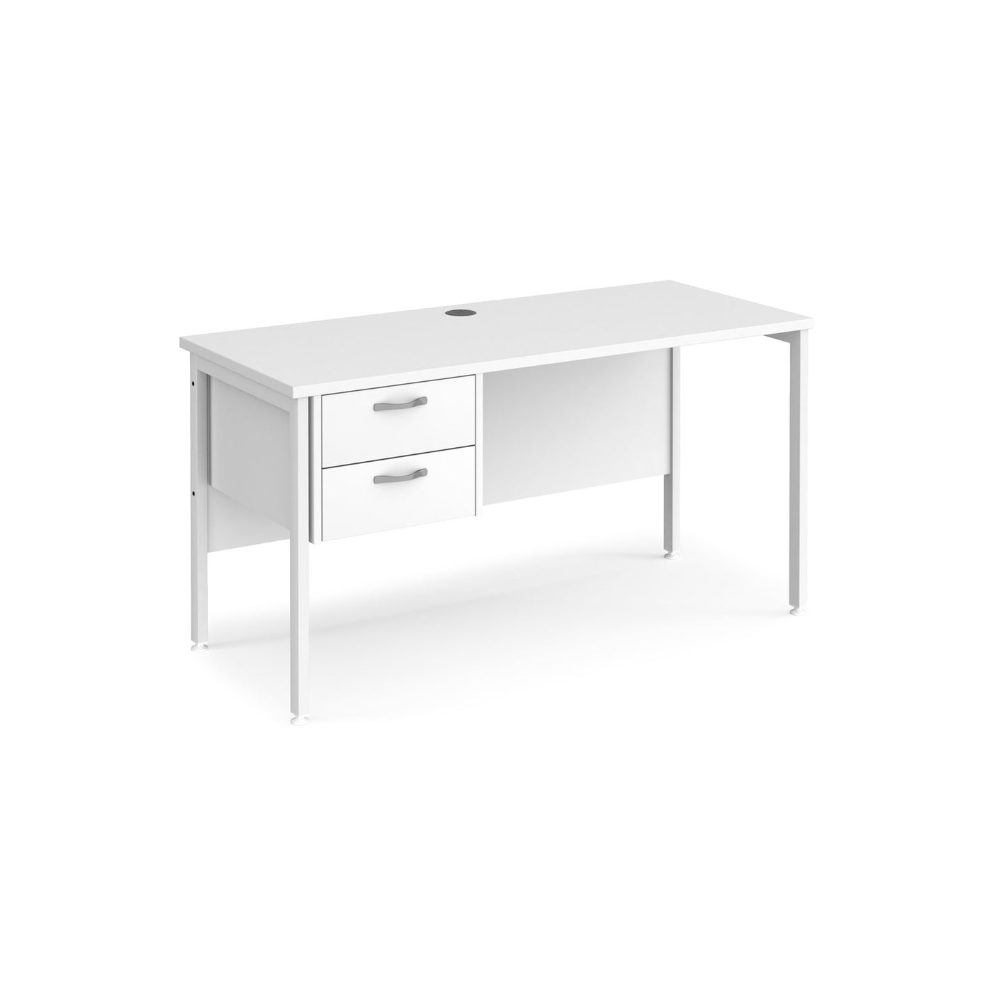 Maestro 25 H-Frame 600mm deep desk with 2 drawer ped