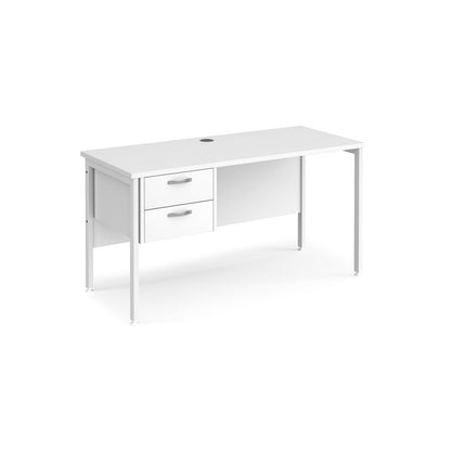 Maestro 25 H-Frame 600mm deep desk with 2 drawer ped