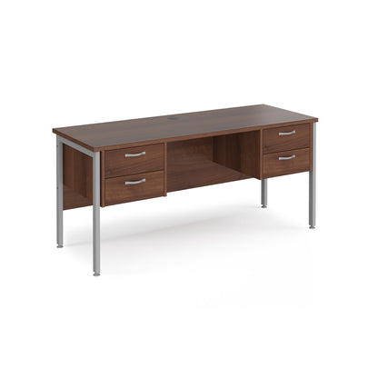 Maestro 25 H-Frame 600mm deep desk with 2 x 2 drawer peds