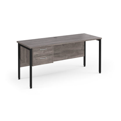 Maestro 25 H-Frame 600mm deep desk with 2 drawer ped