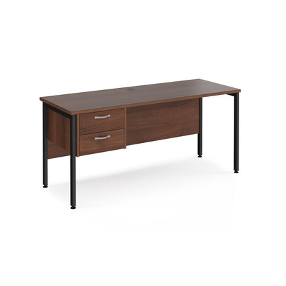 Maestro 25 H-Frame 600mm deep desk with 2 drawer ped