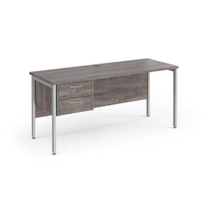 Maestro 25 H-Frame 600mm deep desk with 2 drawer ped