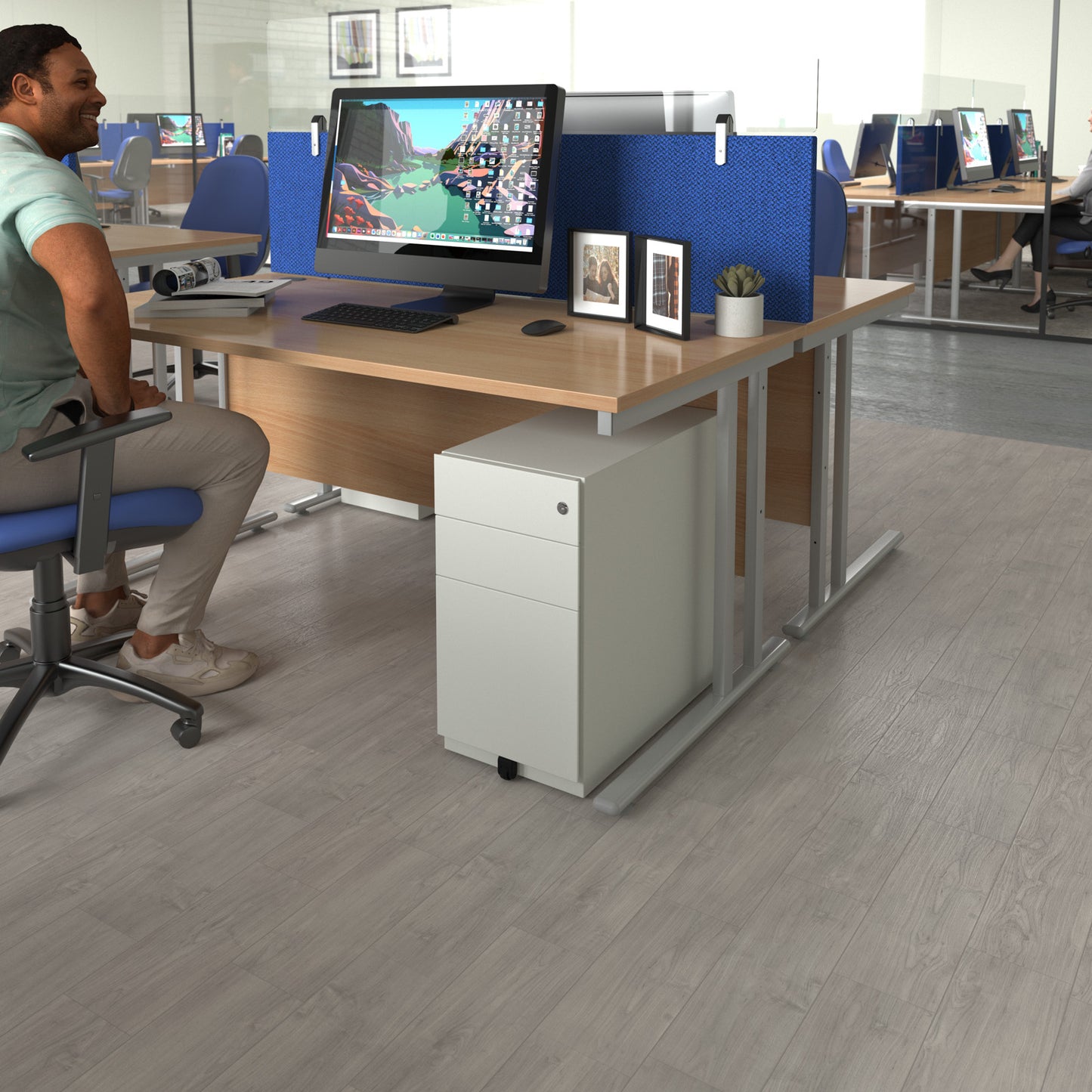 Bisley slimline steel pedestal